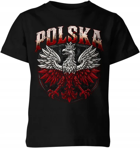 Polska Orzeł Biały Godło Duma Ojczyzna Dziecięca koszulka color:#000000