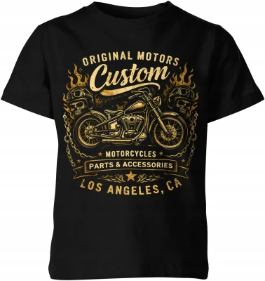 Custom Motorcycles chopper biker motocykl oldschool Dziecięca koszulka