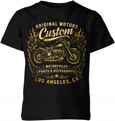 Custom Motorcycles chopper biker motocykl oldschool Dziecięca koszulka 