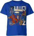 Muzyka Jazz instrumenty saksofon trąbka fortepian Dziecięca koszulka 