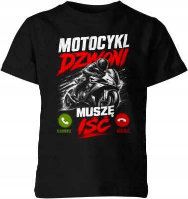 Motocykl dzwoni muszę iść biker speed Dziecięca koszulka
