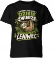 Drzemie we mnie dzikie zwierzę leniwiec zabawny Dziecięca koszulka 
