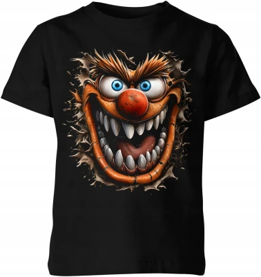 Szalony potwór creepy clown straszna bestia Dziecięca koszulka