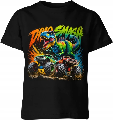 Dinozaur monster truck rajd terenowy t rex Dziecięca koszulka 