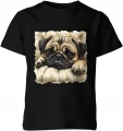 Mops pies puppy cute dog lovers Dziecięca koszulka 