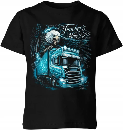 Trucker's Way of Life ciężarówka orzeł Dziecięca koszulka 