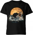 Kot Na Rekinie Shark Cat Surreal Dziecięca koszulka 