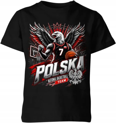 Polska Koszykówka Orzeł Reprezentacja Narodowa Kibic Dziecięca koszulka