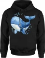 Kawaii wieloryb uroczy ssak pastelowy styl Męska bluza z kapturem 