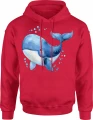 Kawaii wieloryb uroczy ssak pastelowy styl Męska bluza z kapturem 