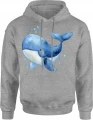 Kawaii wieloryb uroczy ssak pastelowy styl Męska bluza z kapturem 