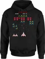 Gra arcade kosmiczny statek piksele High Score 8 bit Męska bluza z kapturem 