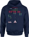 Gra arcade kosmiczny statek piksele High Score 8 bit Męska bluza z kapturem 