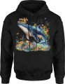 Wieloryb motyle ocean natura morski świat Męska bluza z kapturem 