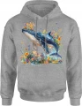 Wieloryb motyle ocean natura morski świat Męska bluza z kapturem 