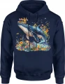Wieloryb motyle ocean natura morski świat Męska bluza z kapturem 