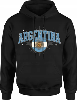 Argentyna flaga vintage football mundial kibic sport Męska bluza z kapturem