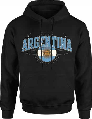 Argentyna flaga vintage football mundial kibic sport Męska bluza z kapturem 