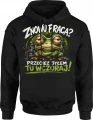 Znowu praca przecież byłem tu wczoraj zmęczona żaba Męska bluza z kapturem 