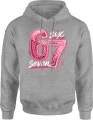6 7 six seven śmieszna różowa pantera mem Męska bluza z kapturem 