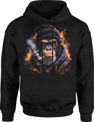 Gangster monkey smoking street Męska bluza z kapturem 