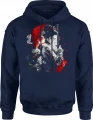 Gejsza Samurai Katana Wojowniczka Czerwone Słońce Męska bluza z kapturem 