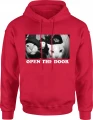 Open The Door koty przy drzwiach koci gang Męska bluza z kapturem 