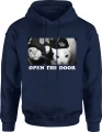 Open The Door koty przy drzwiach koci gang Męska bluza z kapturem 