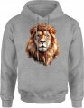 Król lew korona animal king safari Męska bluza z kapturem 