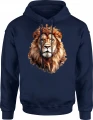 Król lew korona animal king safari Męska bluza z kapturem 