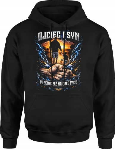 Ojciec syn przyjaciele forever rodzina  Męska bluza z kapturem 
