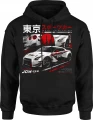 Białe Auto Tokyo Racing Wyścigi Uliczne  Męska bluza z kapturem 