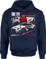 Białe Auto Tokyo Racing Wyścigi Uliczne  Męska bluza z kapturem 