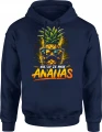 Ananas okulary wąsy tropikalny owoc wakacje humor Męska bluza z kapturem 