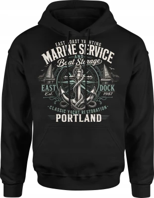 Kotwica żaglówki żeglarstwo marine service yacht Męska bluza z kapturem