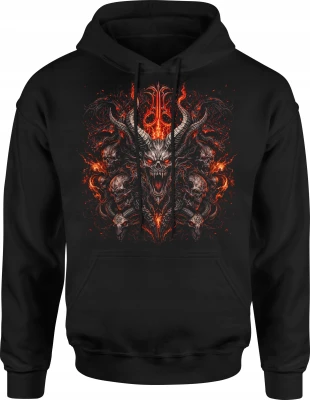 Demoniczny kozioł piekielne czaszki dark fantasy Męska bluza z kapturem