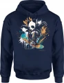 Panda skate deskorolka street miejski styl Męska bluza z kapturem 