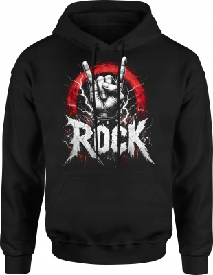 Heavy Metal Muzyka Rockowa Gest Rogi Koncert Męska bluza z kapturem