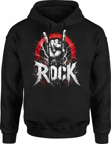 Heavy Metal Muzyka Rockowa Gest Rogi Koncert Męska bluza z kapturem 