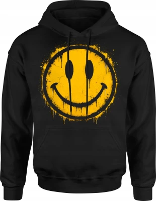 Smile face graffiti emoji happy Męska bluza z kapturem