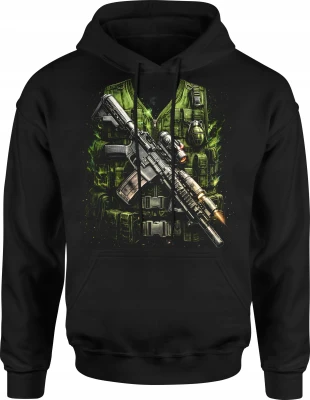 Taktyczny karabin kamizelka wojskowa militaria Męska bluza z kapturem