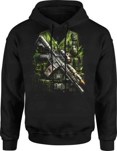 Taktyczny karabin kamizelka wojskowa militaria Męska bluza z kapturem 