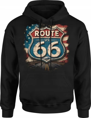 Route 66 Amerykańska Szosa Road Trip Męska bluza z kapturem