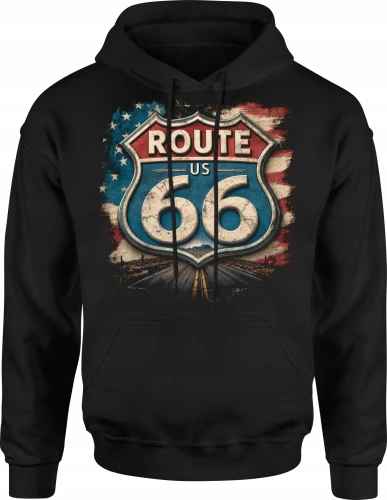 Route 66 Amerykańska Szosa Road Trip Męska bluza z kapturem 