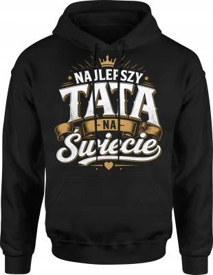 Najlepszy tata na świecie numer jeden złota korona Męska bluza z kapturem