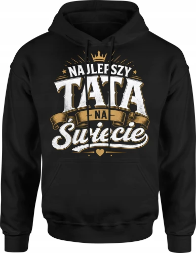 Najlepszy tata na świecie numer jeden złota korona Męska bluza z kapturem 