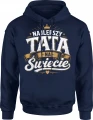 Najlepszy tata na świecie numer jeden złota korona Męska bluza z kapturem 