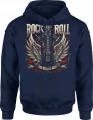 Rock And Roll Gitara Elektryczna Muzyka Rockowa Skrzydła Męska bluza z kapturem 