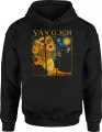 Van Gogh słoneczniki kot gwiaździsta noc  Męska bluza z kapturem 