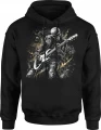Rock Metal gitarzysta czaszka gitara elektryczna Męska bluza z kapturem 